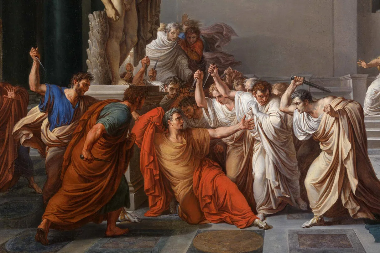 The assassination of Julius Caesar, 44 BCE