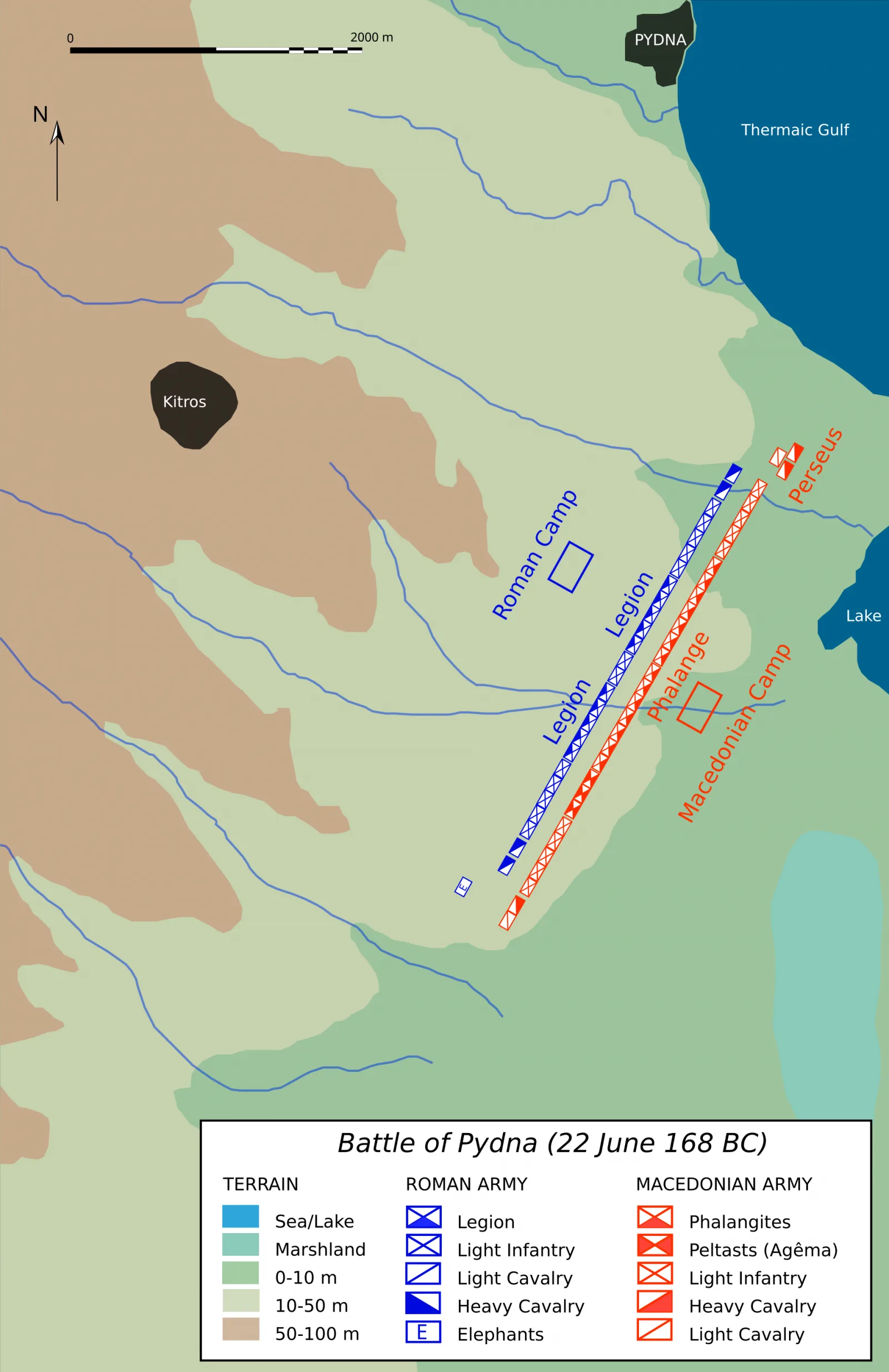 Roman victory at Pydna, 168 BCE
