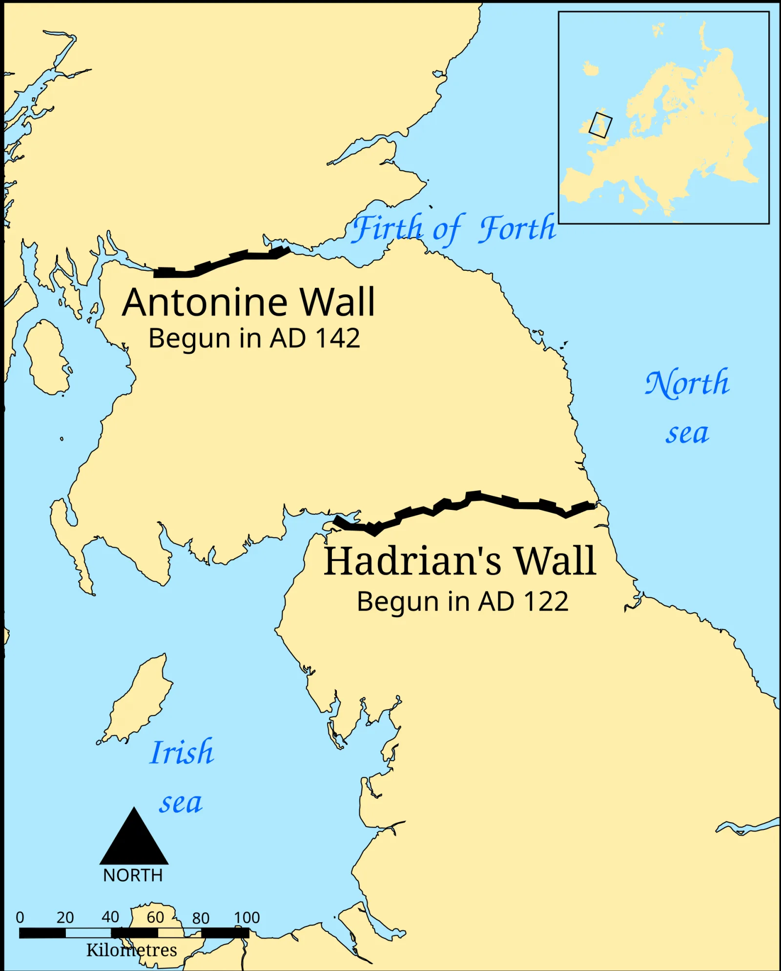 Construction begins on Hadrian’s Wall, 122 CE